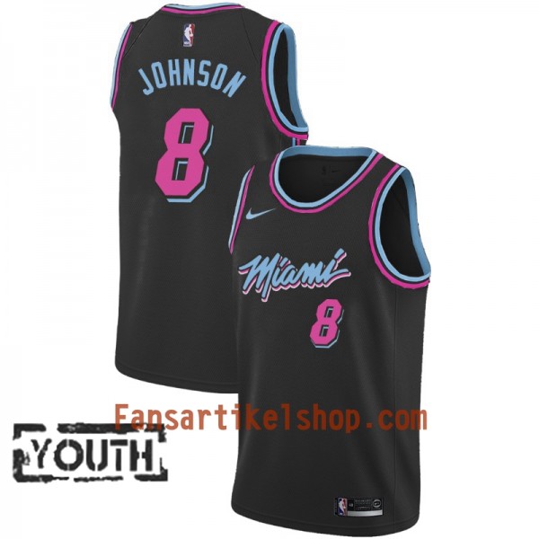 Miami Heat Trikot Tyler Johnson 8 2018-19 Nike City Edition Schwarz Swingman - Kinder